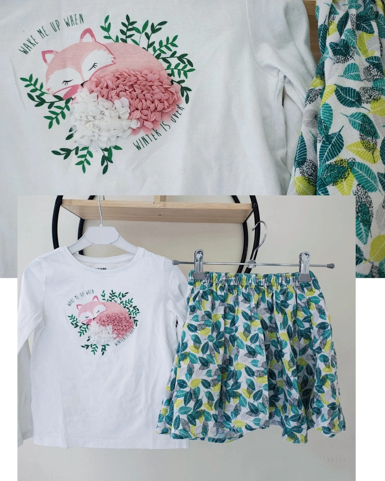 4 ans ensemble Teeshirt Kiabi et jupe orchestra